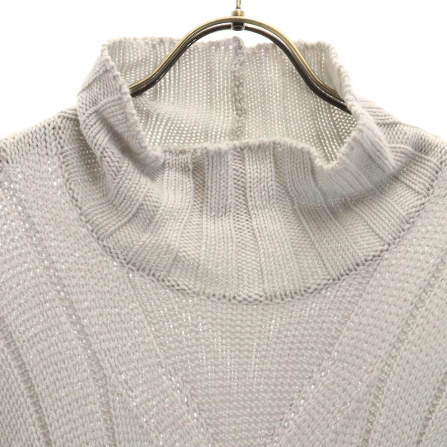 ARMANI アルマーニ イタリア製 ウール 長袖 ハイネック セーター 50 グレー COLLEZIONI ニット メンズ 古着 中古