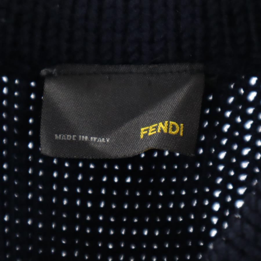 FENDI（フェンディ） イタリア製 長袖 ニット ワンピース 40 ネイビー
