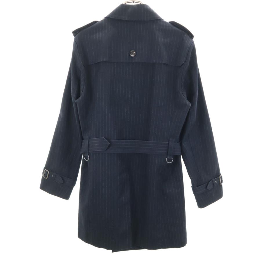 バーバリーブラックレーベル　トレンチコート　ストライプ　ネイビー BURBERRY BLACK LABEL（バーバリーブラックレーベル） 日本製