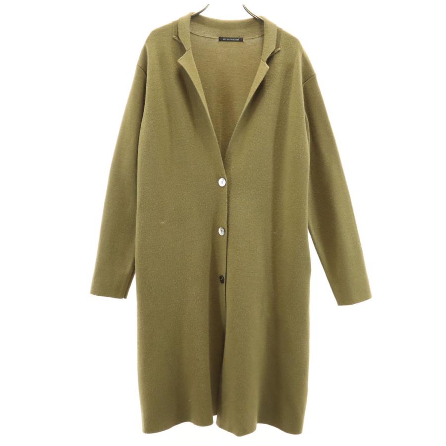 mizuiroind（ミズイロインド） ニットコート カーキ レディース 古着 