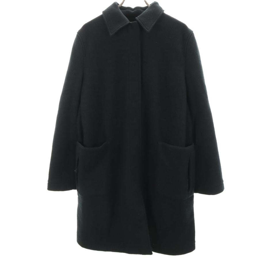 ARMANI JEANS アルマーニジーンズ 90s イタリア製 オールド ステンカラーコート 44 ブラック レディース ARMANI JEANS アルマーニジーンズ 90s イタリア製 オールド ステン