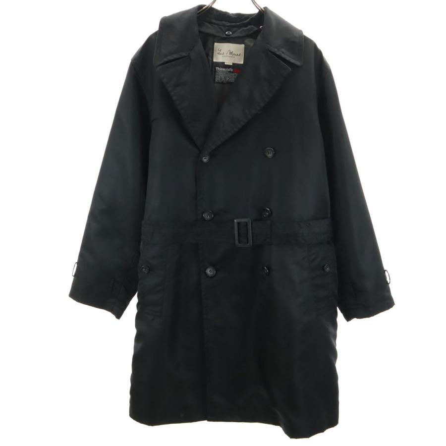 【美品】LES MUES ブラック トレンチコート LES MUES ELEGANCE ライナー付き トレンチコート M ブラック メンズ
