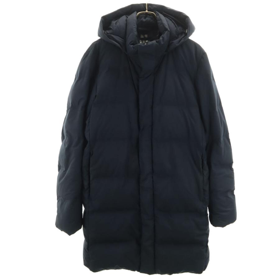 ユニクロ（UNIQLO） シームレス ダウンコート L ネイビー メンズ 古着