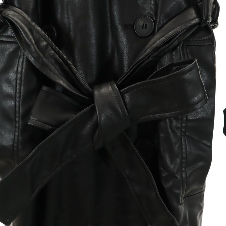 ZARA（ザラ） フェイクレザー トレンチコート M ブラック レディース