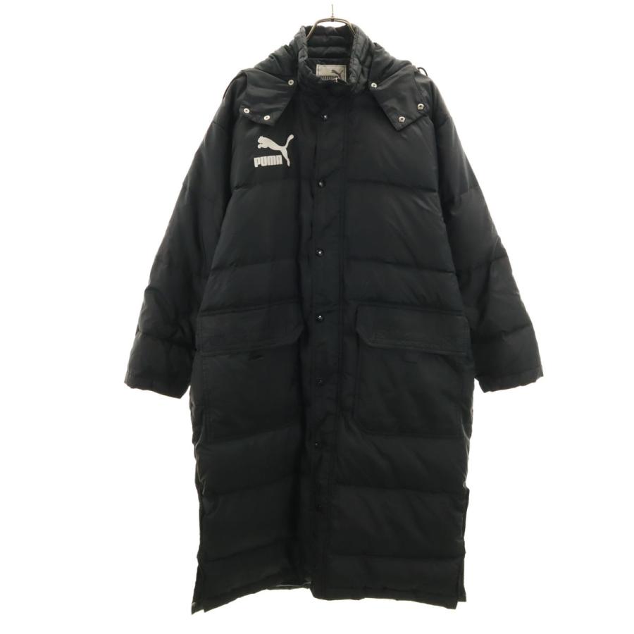 PUMA（プーマ） ダウン ベンチコート S-M ブラック メンズ 古着 中古