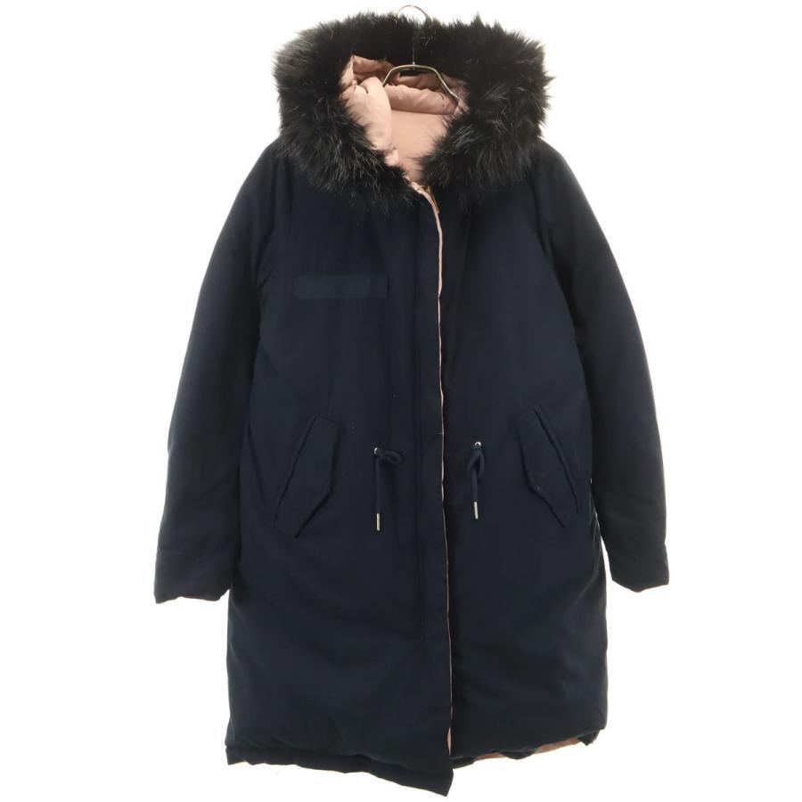 ZARA（ザラ） リバーシブル ダウン コート M ブラック レディース 古着