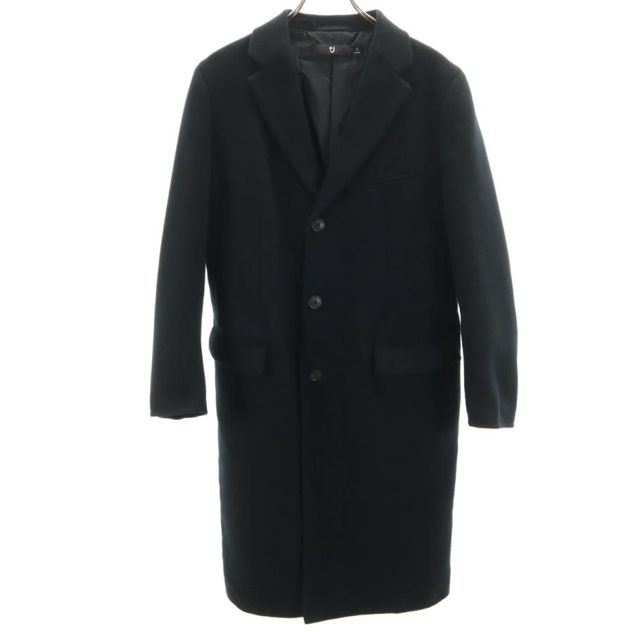 ブラック シングルブレスト チェスターコートUNIQLO +J 黒　ジルサンダー UNIQLO +J ユニクロ プラスジェイ チェスターコート S ブラック ジル