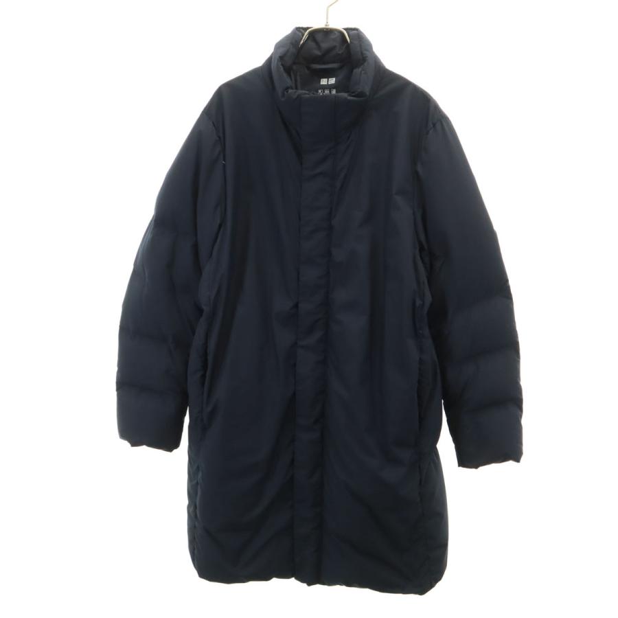 ユニクロ（UNIQLO） シームレス ダウンコート M ネイビー メンズ 古着
