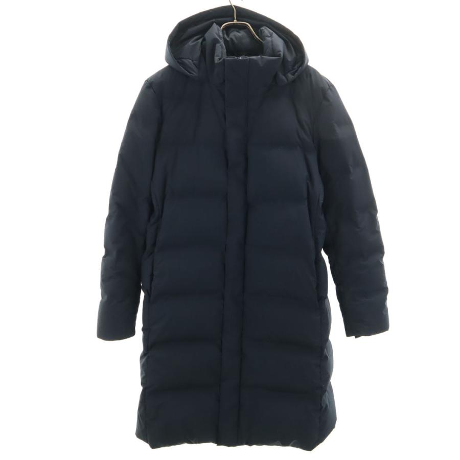 ユニクロ（UNIQLO） シームレス ダウンコート M ネイビー メンズ 古着