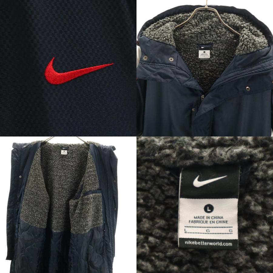 NIKE（ナイキ） ベンチコート L ネイビー 中綿 メンズ 古着 中古