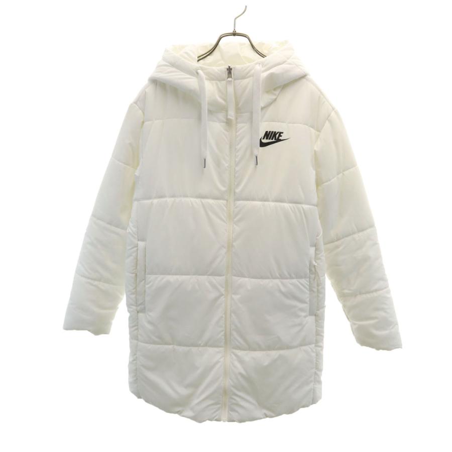NIKE（ナイキ） リバーシブル 中綿コート L ホワイト レディース 古着 