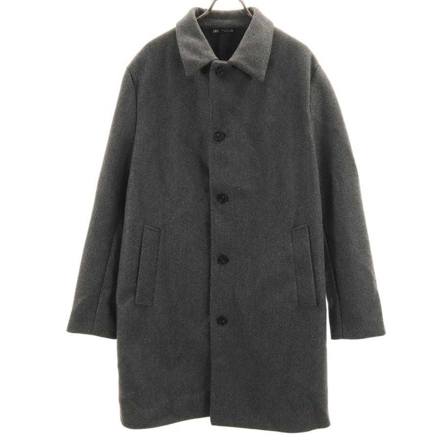 ZARA（ザラ） ステンカラーコート XL グレー メンズ 古着 中古