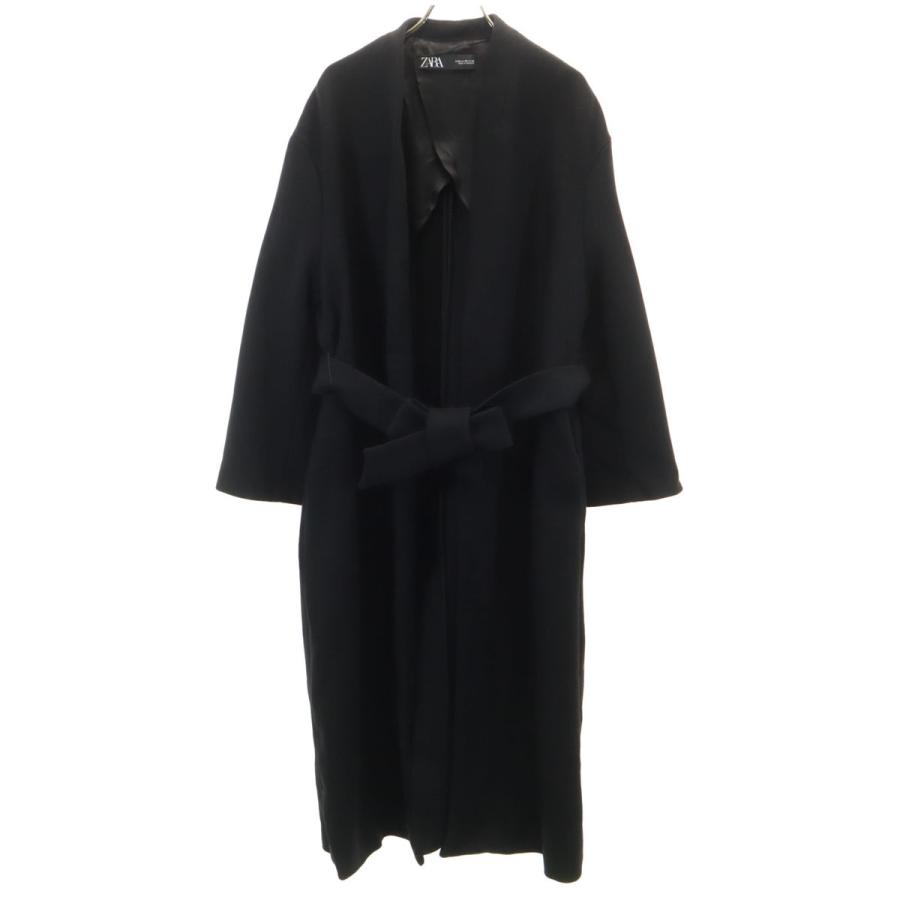 ZARA（ザラ） ウールブレンド ロングコート XS ブラック レディース 