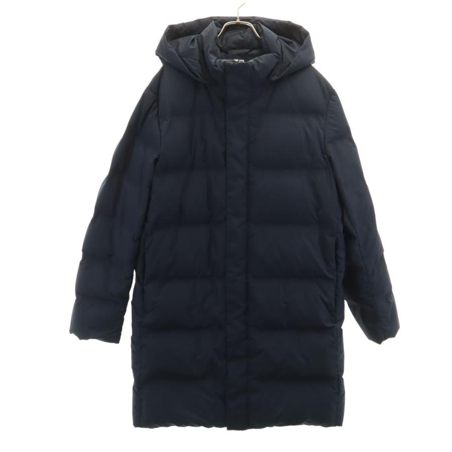 ユニクロ（UNIQLO） シームレス ダウンコート L ネイビー メンズ 古着 
