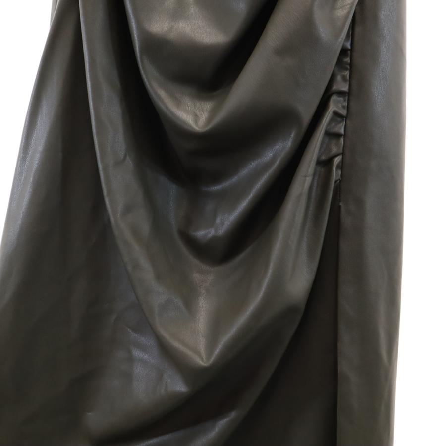 ZARA（ザラ） 未使用 フェイクレザー ベアトップ ロングワンピース XS