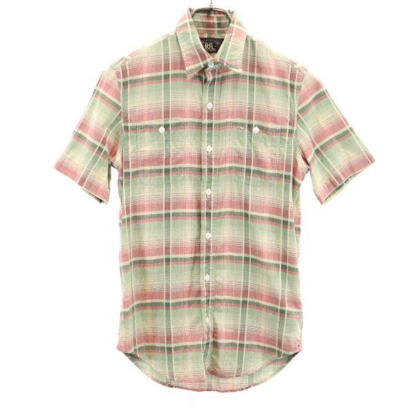 RRL ダブルアールエル ストライプ 半袖シャツ RRL Ralph Lauren（ダブルアールエル） RRL 黒タグ 一ツ星 ストライプ