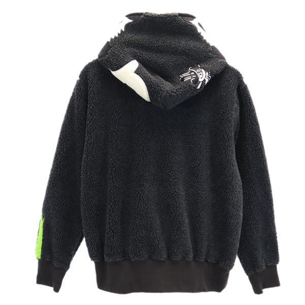 A BATHING APE アベイシングエイプ ボア パンダ ジップパーカー S グレー系 メンズ 古着 中古の画像