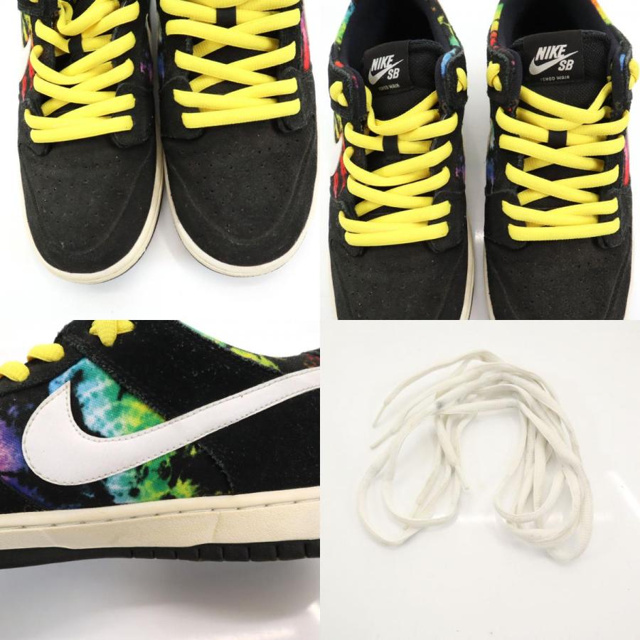 ナイキエスビー タイダイ柄 アイショッド・ウェア ダンク ロー スニーカー 28 ブラック NIKE SB 819674-019 シューレース付き メンズ Nike SB NIKE ナイキエスビー タイダイ柄 アイショッド・ウェア ダンク
