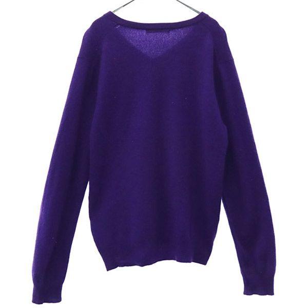 ユニクロ（UNIQLO） 長袖 カシミヤ100% Vネック セーター M パープル + 