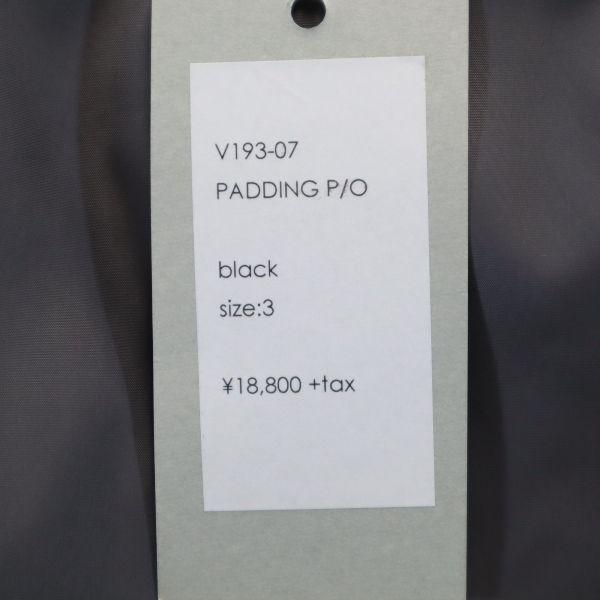 未使用 VAST222 バースト222 19AW 日本製 中綿ジャケット 3 ブラック プルオーバー メンズ 古着 中古_5