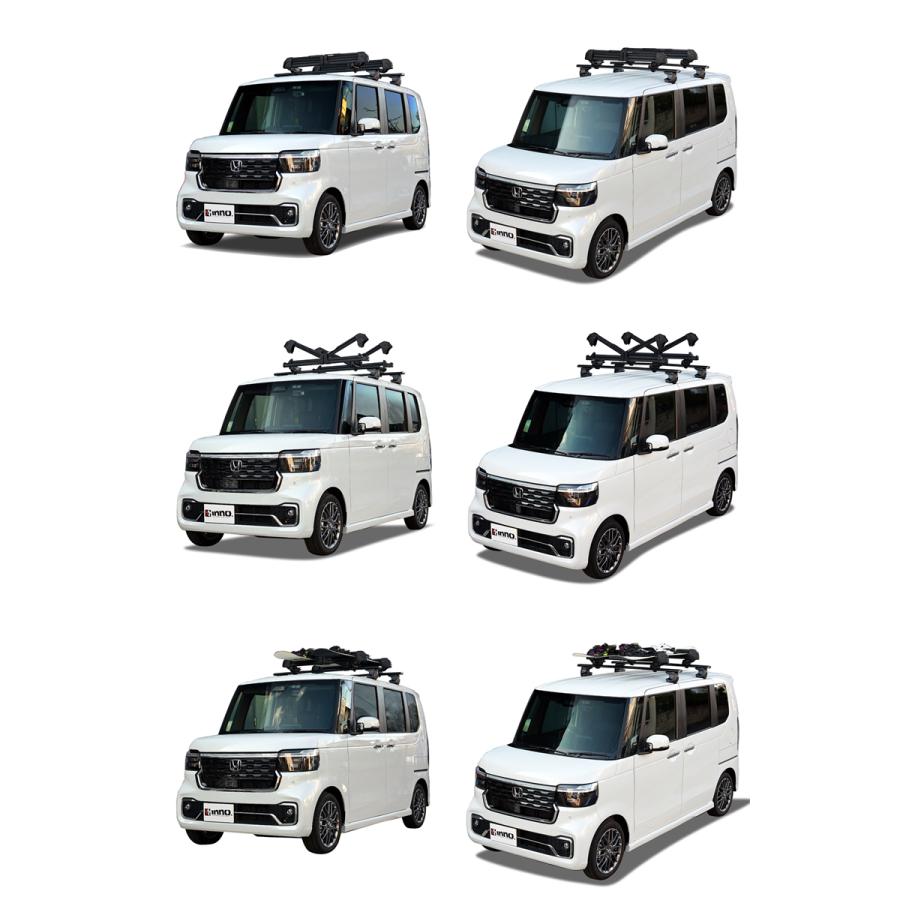 ホンダ N-BOX JF5 JF6 R5.10〜 ルーフ 車種別キャリア 4点セット エアロベース スルータイプ スキー スノーボード キャリア INA951  inno carmate (P01)の画像