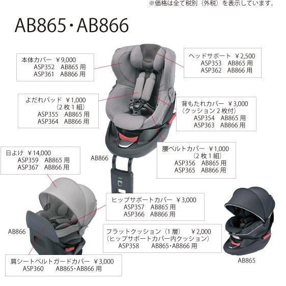 エールベベ AILEBEBE チャイルドシート補修パーツ ASP363 背もたれ