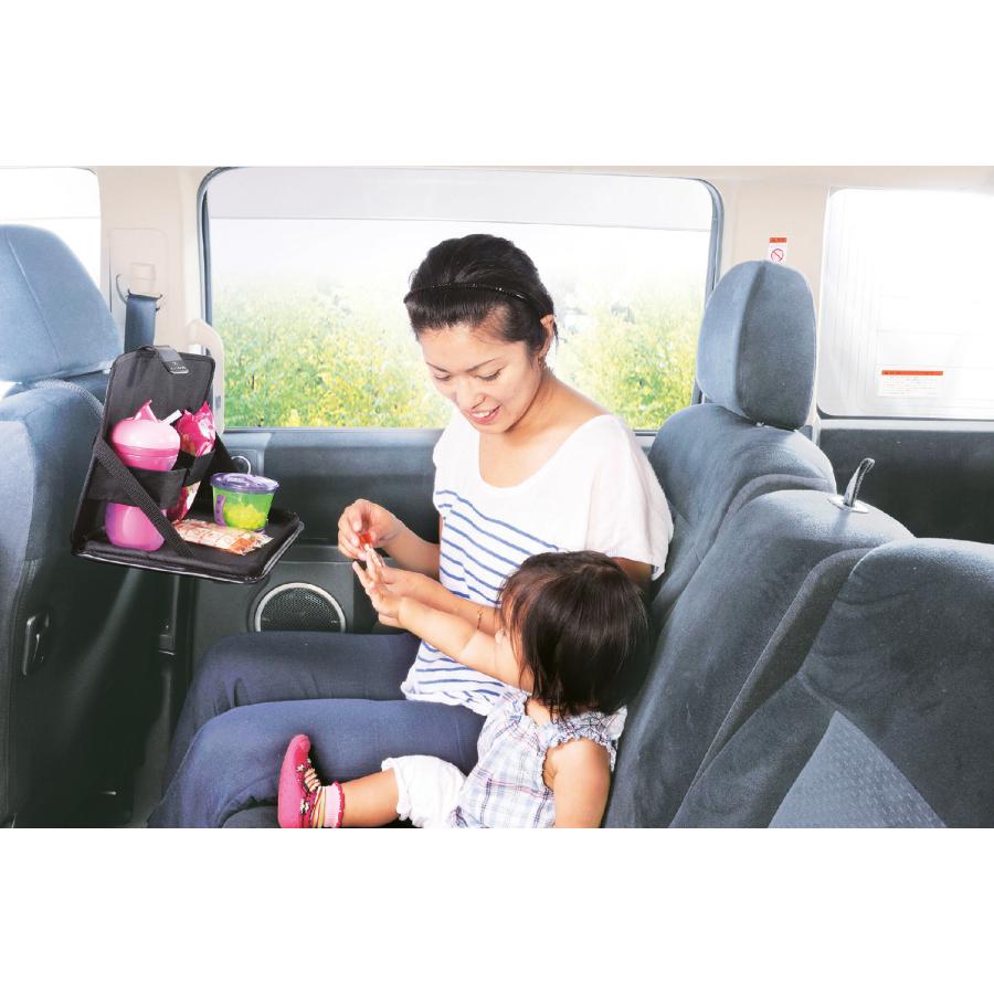 車の後部座席用 折り畳みテーブル カーメイト BB17 エールベベ・ソフトリアテーブル ドリンク フード ポケットティッシュを置ける ヘッドレスト取付(P05)(R80) | エールベベ | 04