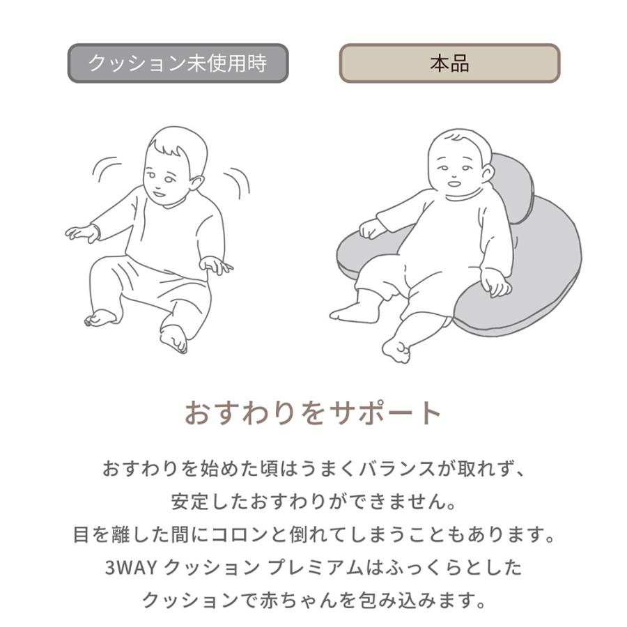 授乳クッション 洗える 3WAY エールベベ スリーウェイクッション プレミアム BB715 トープ BB716 グレー 妊婦 プレゼント 枕 授乳 かわいい ailebebe (R80)(P05)の画像