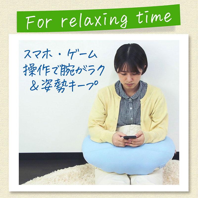 BB735 むぎゅっとクッション クール リラックスブルー抱きしめてほっこり テレワーク用抱き枕  サラッとひんやりするクール生地 ailebebe carmate (P07) | カーメイト | 07