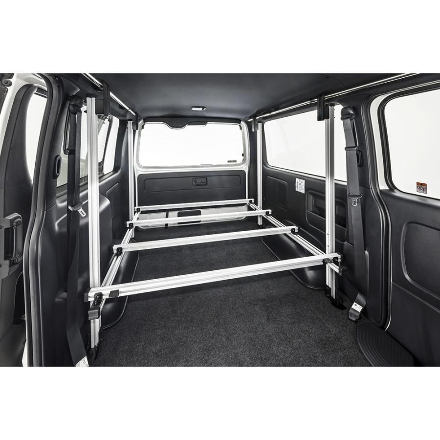 ハイエース 200系 スーパーGL 車内キャリア INNO BU100 荷室収納ラック ハイエース用 単品 最大積載300kg 車内収納 車内 収納 キャリア ラック carmate | カーメイト | 14