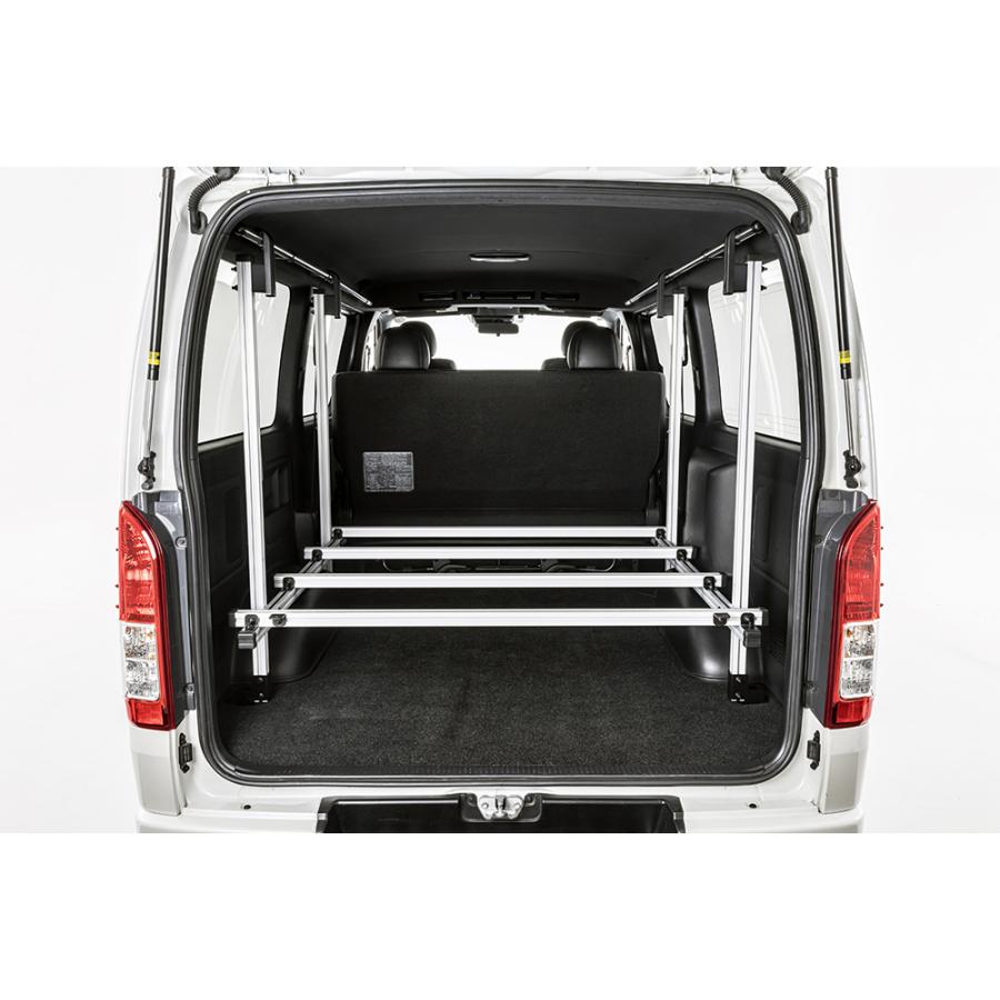 ハイエース 200系 スーパーGL 車内キャリア INNO BU100 荷室収納ラック ハイエース用 単品 最大積載300kg 車内収納 車内 収納 キャリア ラック carmate | カーメイト | 09
