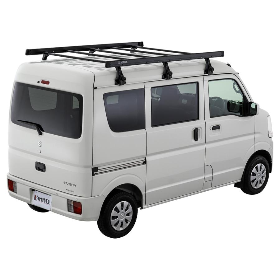 エブリイ ハイゼット アトレー BU702 ローダウンラック エブリイ / ハイゼット用 ルーフラック ルーフキャリア inno キャリア アタッチメント carmate (P03) | INNO | 10