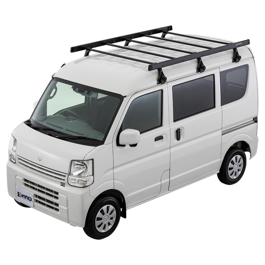 エブリイ ハイゼット アトレー BU702 ローダウンラック エブリイ / ハイゼット用 ルーフラック ルーフキャリア inno キャリア アタッチメント carmate (P03) | INNO | 08