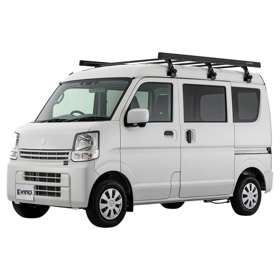 エブリイ ハイゼット アトレー BU702 ローダウンラック エブリイ / ハイゼット用 ルーフラック ルーフキャリア inno キャリア アタッチメント carmate (P03) | INNO | 09