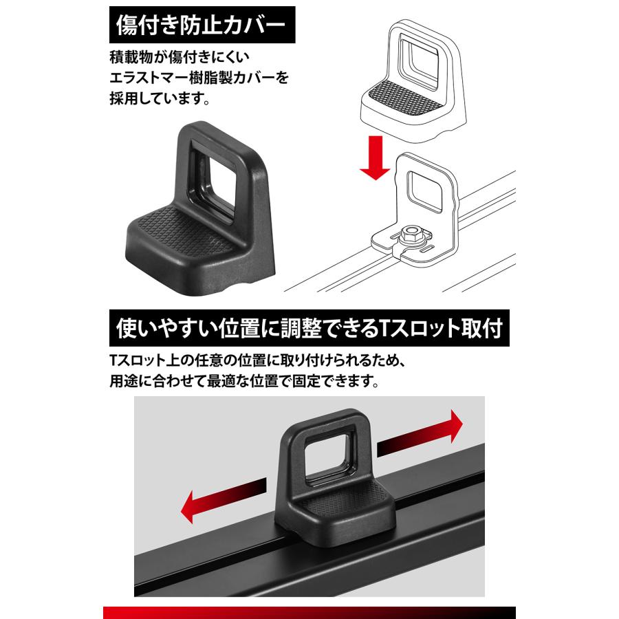 INNO キャリア オプション BU809 マルチストッパー Tスロット用 2個入り ベルト フック 固定 荷物固定 ストッパー carmate | INNO | 04