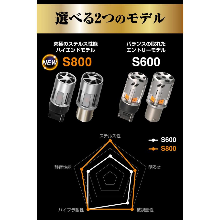 GIGA 車 LED ウインカー BW354 LEDウインカー S800 S25 800lm 2P 抵抗