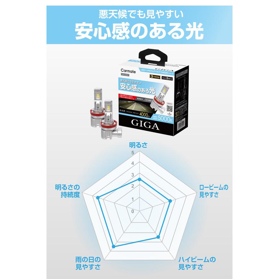 カーメイト（CARMATE） 車 LED ヘッドライト H8 H9 H11 H16 HB3 HB4