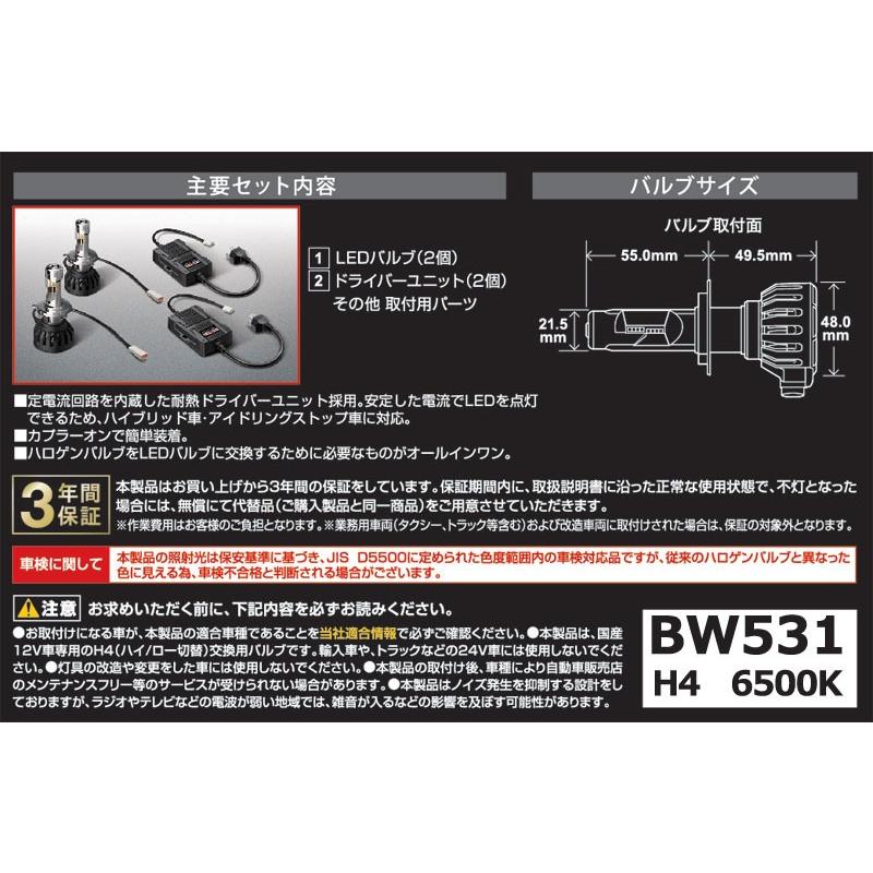 カーメイト（CARMATE） 車 LED H4 BW531 GIGA LED ヘッドライト S6000