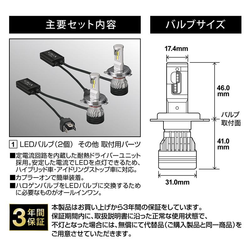 車 LEDヘッドバルブ BW551 GIGA LEDヘッドバルブS7 6000K H4 Hi 7000lm/Lo 5600lm コンパクトサイズ LED ヘッドライト S7シリーズ carmate｜carmate｜05