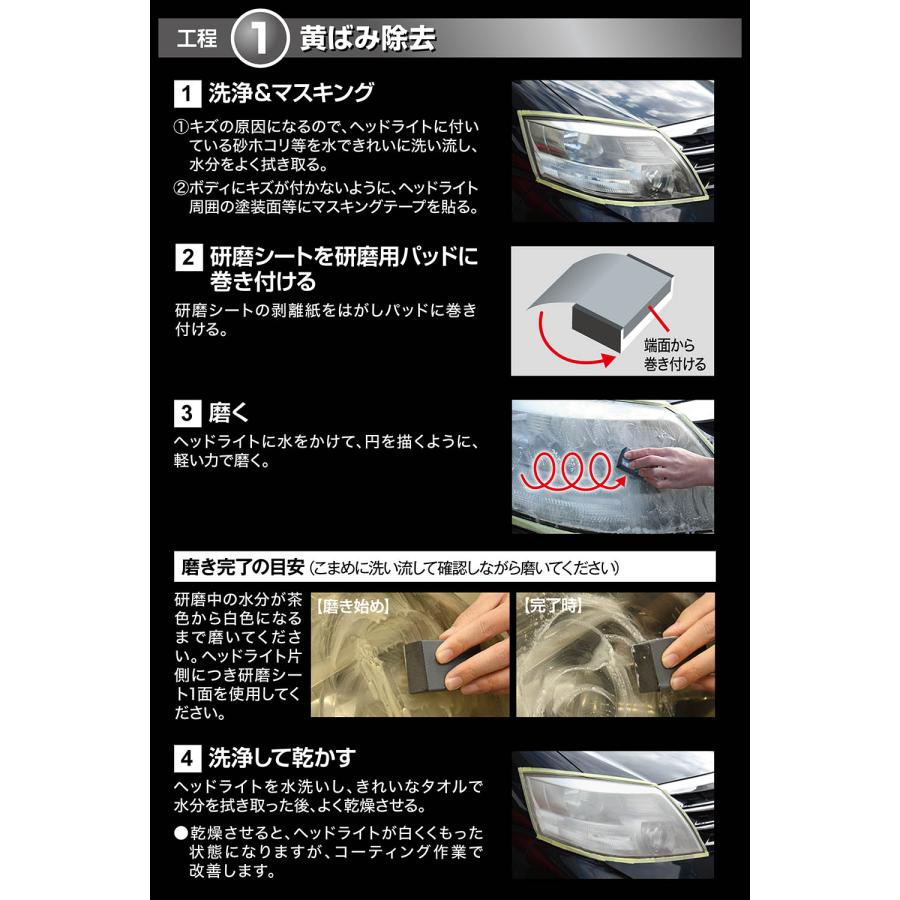 ヘッドライト 黄ばみ 取り 除去  復活王 ヘッドライト用 C199 ヘッドライト復活 プロも認める研磨シート  耐久 約2年 カーメイト おすすめ  carmate (P07) | カーメイト | 04