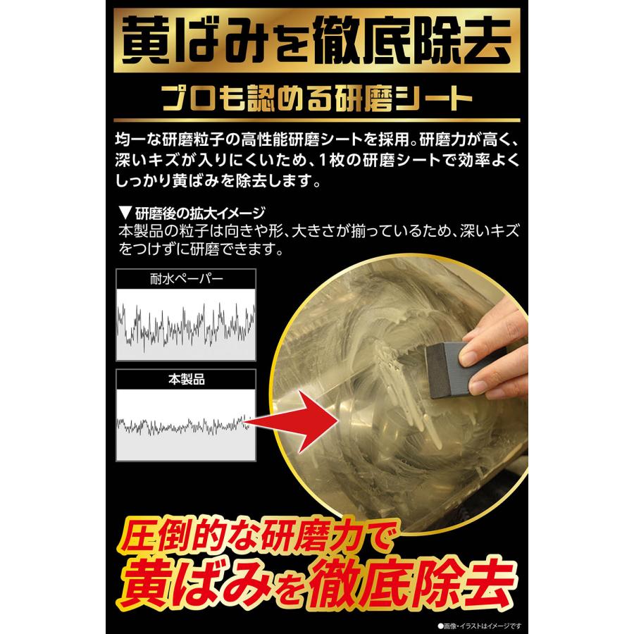 ヘッドライト 黄ばみ 取り 除去  復活王 ヘッドライト用 C199 ヘッドライト復活 プロも認める研磨シート  耐久 約2年 カーメイト おすすめ  carmate (P07) | カーメイト | 02