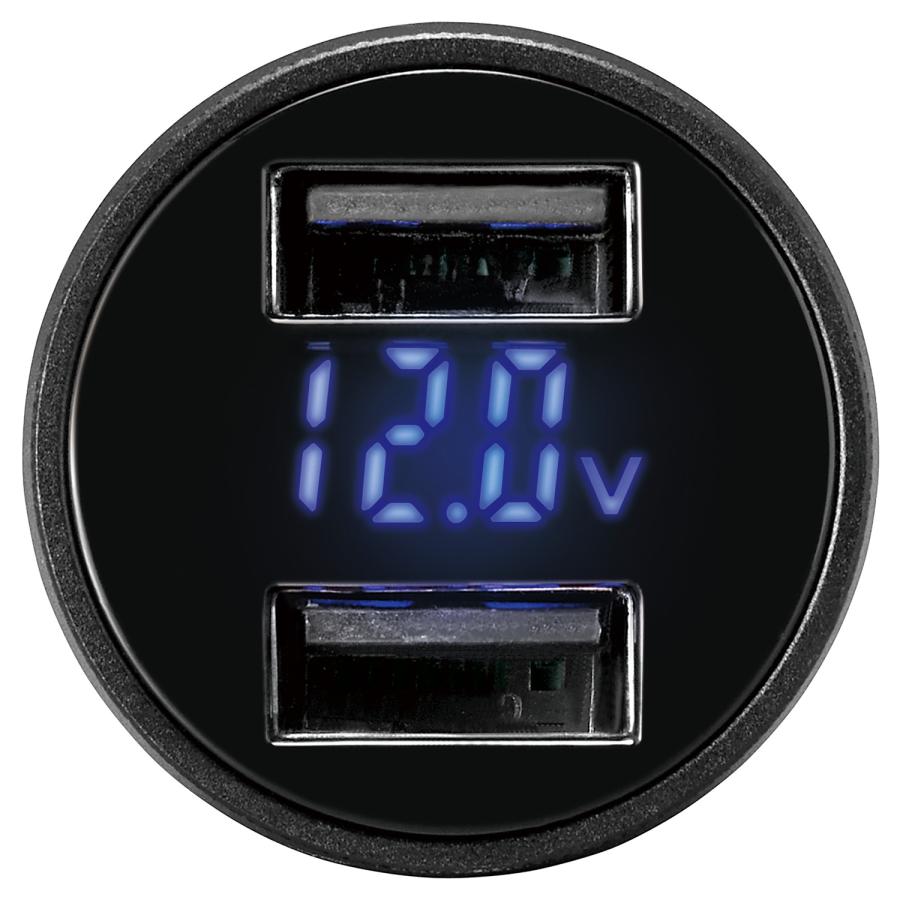 車 バッテリーチェッカー 12v シガーソケット CT784 バッテリーチェッカー2 usb 2連 2口 usbポート carmate (R80)(P05) | カーメイト | 10