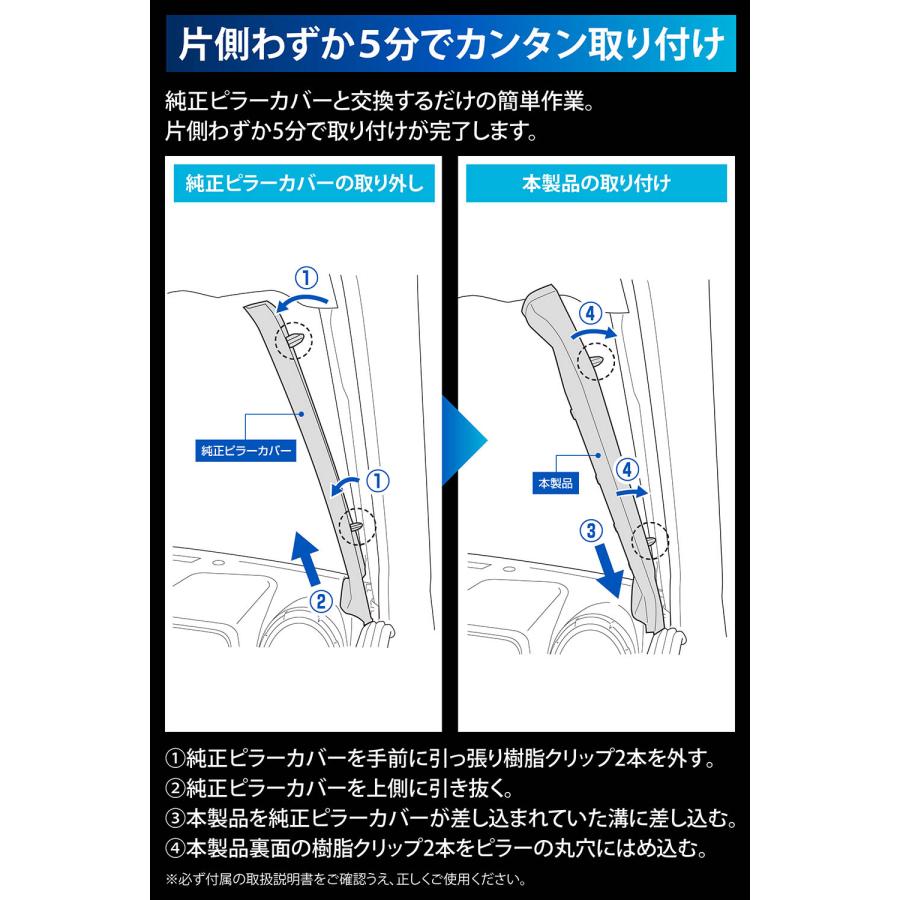 ジムニー専用 Aピラーカバー 運転席側/助手席側セット CX530K スズキ ジムニー jb64 シエラ jb74 ノマド jc74 専用 内装 jimny carmate (P05)(R80)の画像