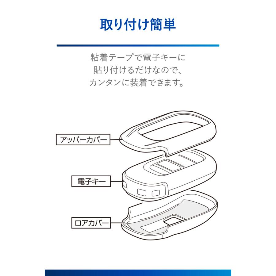 キーケース ホンダ キーカバー 車 鍵 DZ583 カーメイト ホンダ用D カーボン調 軽量 薄型 シェルタイプキーカバー ヴェゼル シビック ステップワゴン (R80)｜carmate｜05