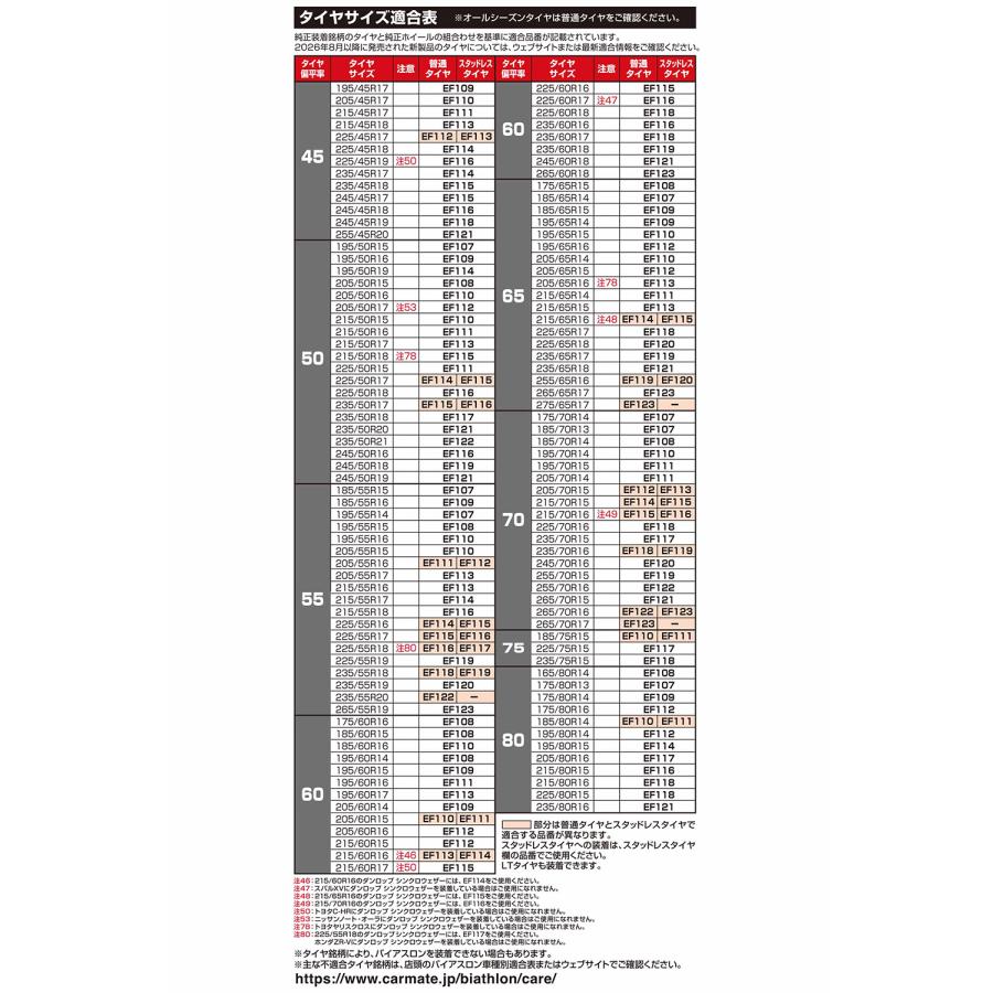 バイアスロン（公式）正規品 EF118 タイヤチェーン 非金属 カーメイト バイアスロン イージーフィット EZ×FIT 日本製 国内メーカー アイスバーン 2026-2027 | バイアスロン | 14