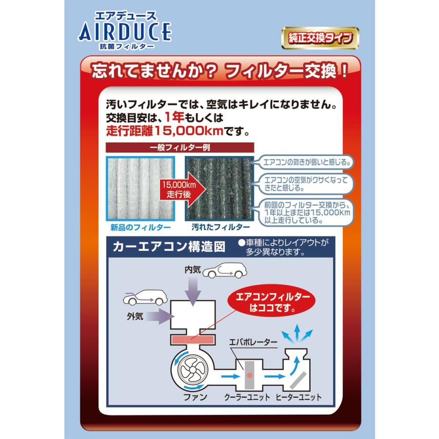 エアコンフィルター 車 カーメイト FD-N01 エアデュース スタンダード 花粉症 対策 グッズ 黄砂 PM2.5対応 （アウトレット）carmate (P07)｜carmate｜02