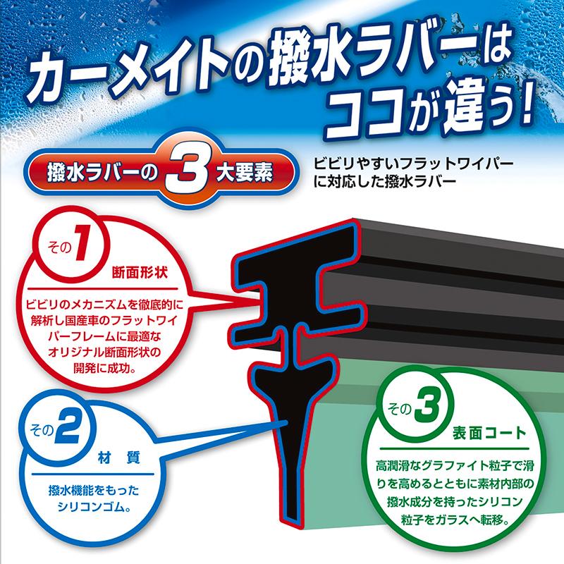 純正 ワイパー替えゴム トヨタ プリウス プリウスPHV H27.12〜H29.11 カーメイト FTR7040E 純正車種別セット(プリウス)｜carmate｜06