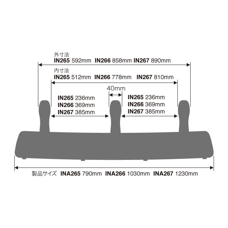 INNO IN266JP フェアリング Mサイズ 幅1,030mm ルーフキャリア カーメイト carmate (P07)｜carmate｜06