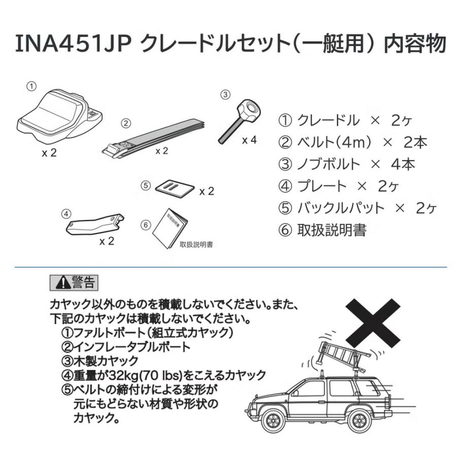 INNO 車 キャリア アタッチメント INA451JP クレードルセット 一艇用