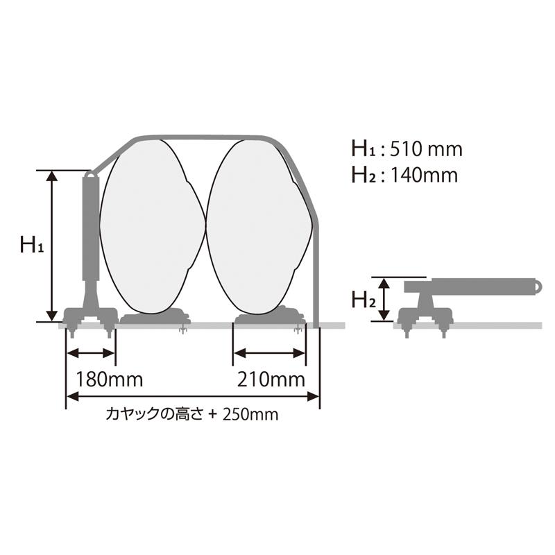 INNO 車 ルーフキャリア INA455 カヤックアタッチメント3 カヤック